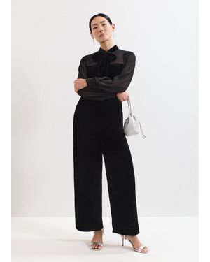 Phase Eight Magie Velvet Tie Neck Jumpsuit - Black