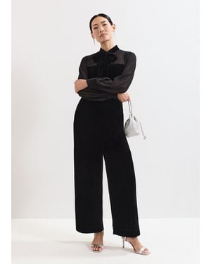 Phase Eight Magie Velvet Tie Neck Jumpsuit - Black