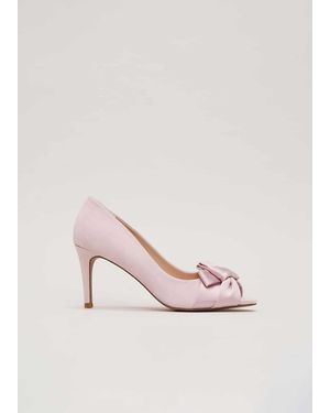 Phase Eight Satin Twist Peeptoe Shoes - Pink