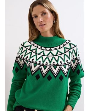 Phase Eight Karla Fair Isle Jumper - Green