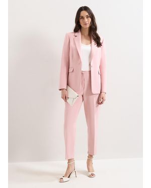 Phase Eight Petite Fara Taper Tailored Trousers - Pink