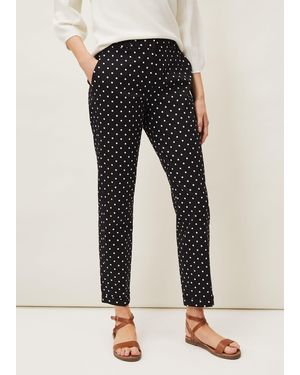 Phase Eight Bea Spot Tapered Trouser - Black