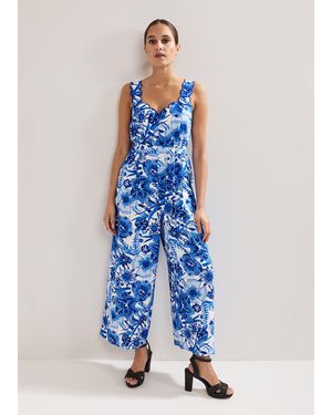 Phase Eight Tamzin Printed Scallop Jumpsuit - Blue