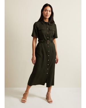 Phase Eight Willow Midi Utility Dress - Natural