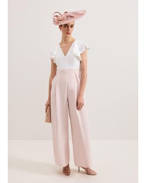 Phase Eight Anja Corsage Colourblock Jumpsuit - Pink