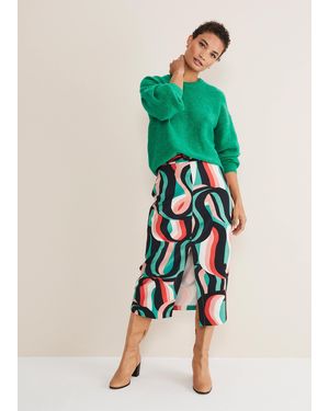 Phase Eight Nathalie Swirl Midi Skirt - Green