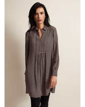 Phase Eight Fran Geo Swing Dress - Brown