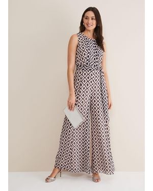 Phase Eight Janine Geo Wide Leg Jumpsuit - Multicolour