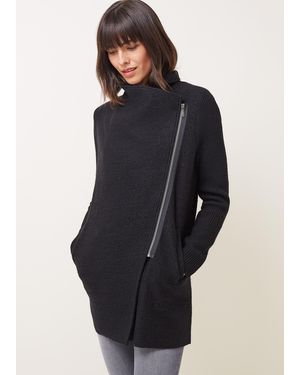 Phase Eight Byanca Zip Knit Coat - Blue