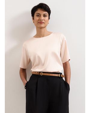 Phase Eight Francesca Satin Front T Shirt - White