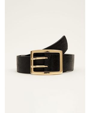 Phase Eight Wide Leather Waist Belt - Black