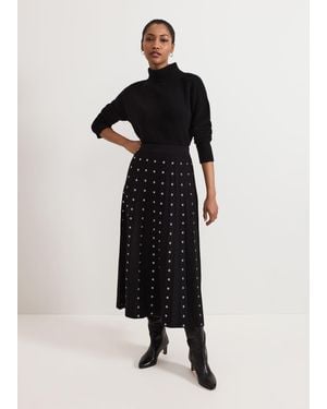 Phase Eight Emilia Eyelet Skirt - Black