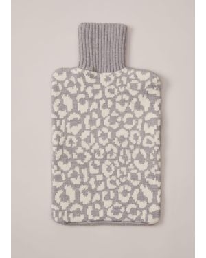 Phase Eight Knitted Leopard Hot Water Bottle - Natural