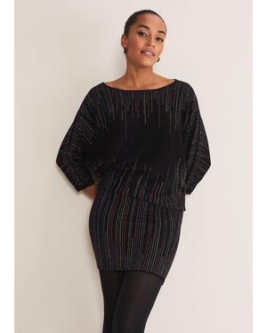 Phase Eight Becca Batwing Knitted Dress - Black