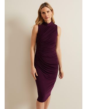 Phase Eight Stefania Ruched Midi Dress - Purple