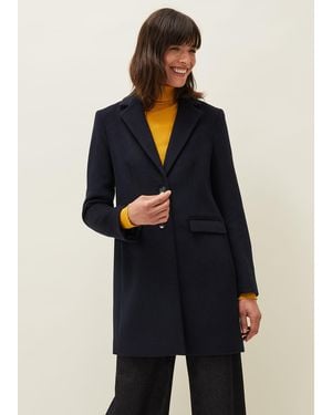 Phase Eight Lydia Wool Smart Coat - Blue