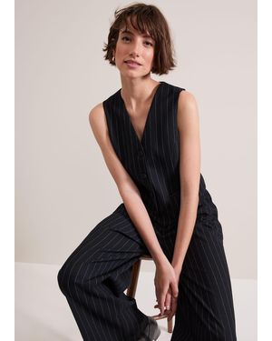 Phase Eight Pia Pinstripe Waistcoat - Black