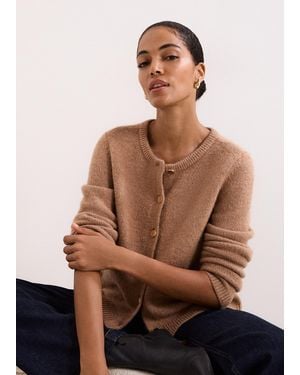 Phase Eight Jade Mohair Blend Cardigan - Brown
