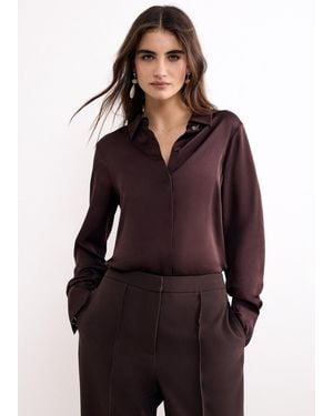 Phase Eight Novie Satin Shirt - Purple