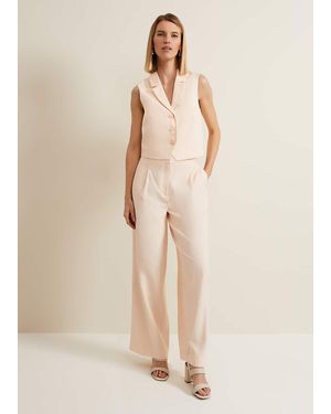 Phase Eight Bianca Wide Leg Peach Trouser - Natural