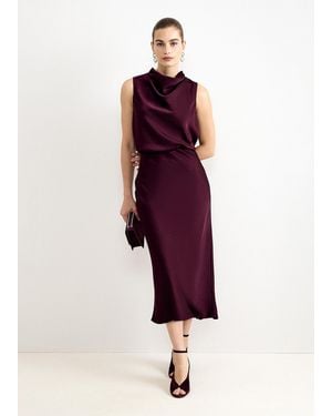 Phase Eight Blake Satin Slip Skirt - Red