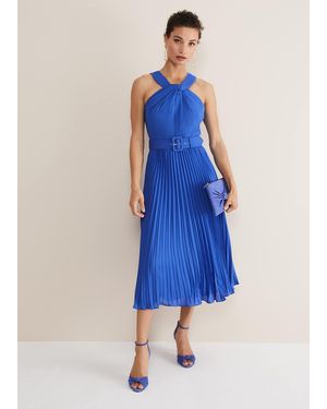 Phase Eight Yas Twist Neck Dress - Blue