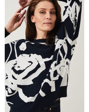 Phase Eight Judie Jacquard Rose Jumper - Black