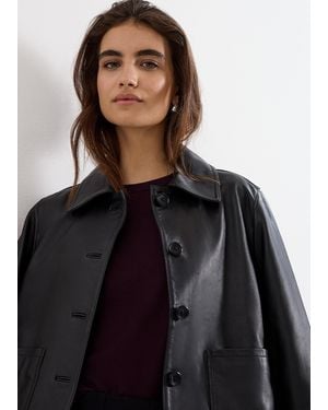 Phase Eight Pippa Real Leather Jacket - Black