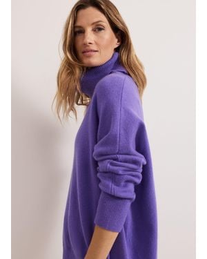 Phase Eight Louanna Roll Neck Wool Cashmere Jumper - Purple