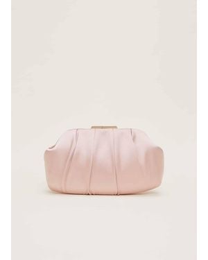 Phase Eight Light Satin Pleated Clutch Bag - Pink