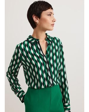 Phase Eight Rita Geo Print Shirt - Green
