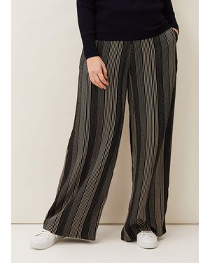 Phase Eight Arizona Striped Wide Leg Trouser - Black