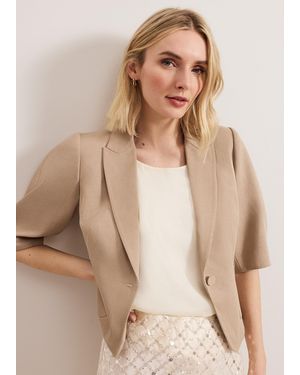 Phase Eight Blackwell Short Balloon Sleeve Tailored Jacket - Natural