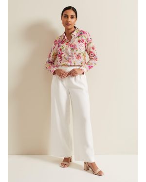Phase Eight Petite Tyla Wide Leg Trousers - Natural