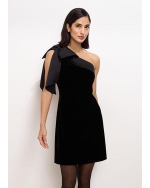 Phase Eight Sofia Velvet One Shoulder Dress - Black