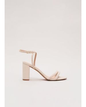 Phase Eight Suede Strap Block Heel Sandals - Natural