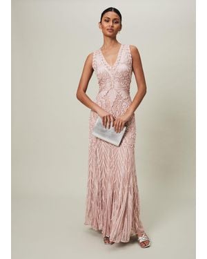 Phase Eight Marion Sequin Tapework Maxi Dress - Pink