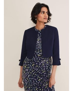 Phase Eight Zoelle Bow Detail Jacket - Blue