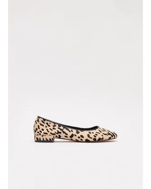 Phase Eight Leather Animal Flat Court Shoes - White