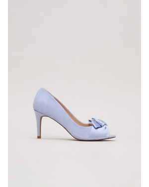 Phase Eight Satin Twist Peeptoe Shoes - Blue