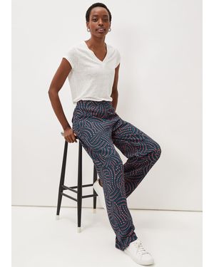 Phase Eight Grace Geo Printed Trouser - Blue