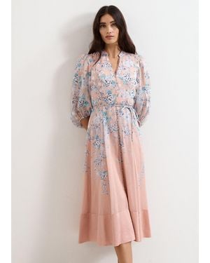 Phase Eight Petite Alison Linen Blend Dress - Multicolour