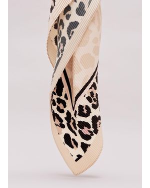 Phase Eight Leopard Pleated Scarf - White