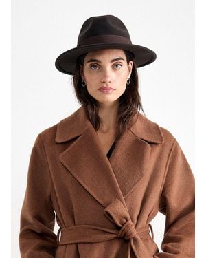 Phase Eight Felt Ribbon Trilby Hat - Brown