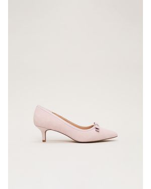 Phase Eight Bow Kitten Heel Court Shoe - Natural
