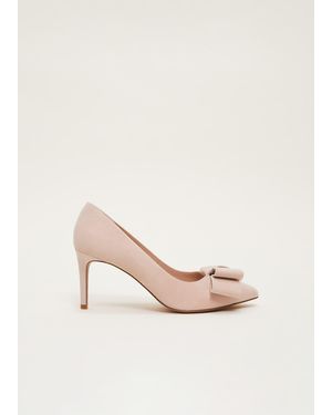 Phase Eight Suede Bow Front Court Shoe - Natural