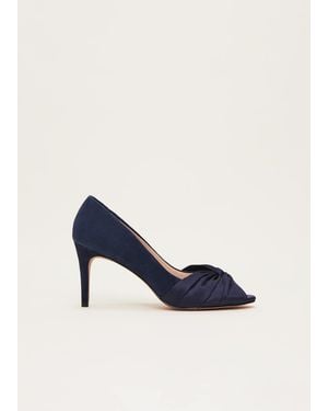 Phase Eight Satin Twist Peeptoe Shoe - Blue