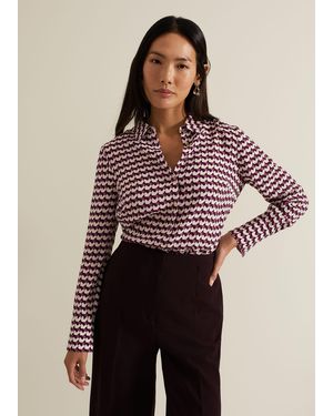 Phase Eight Gina Geo Print Shirt - Purple
