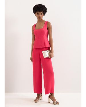 Phase Eight Jovelle Peplum Wide Leg Jumpsuit - Red