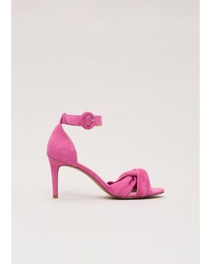 Phase Eight Suede Twist Sandal - Pink